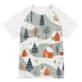 thumbnail image 1 of FORMRS Boys Rash Guard with Short Sleeves UPF 50+ Swim Shirts Sizes 3-12T, Cartoon Orange Houses, 1 of 6