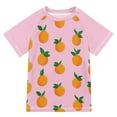 thumbnail image 1 of FORMRS Boys Rash Guard with Short Sleeves UPF 50+ Swim Shirts Sizes 3-12T, Cartoon Oranges, 1 of 6