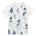 thumbnail image 1 of FORMRS Boys Rash Guard with Short Sleeves UPF 50+ Swim Shirts Sizes 3-12T, Cartoon Snowmen, 1 of 6