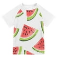 thumbnail image 1 of FORMRS Boys Rash Guard with Short Sleeves UPF 50+ Swim Shirts Sizes 3-12T, Cartoon Watermelon, 1 of 6