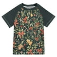 thumbnail image 1 of FORMRS Boys Rash Guard Short Sleeves Swim Shirt Quick Dry UPF 50+ Sun Protection, Sizes 3-12T, Christmas Bows, 1 of 6