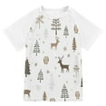 thumbnail image 1 of FORMRS Boys Rash Guard Short Sleeves Swim Shirt Quick Dry UPF 50+ Sun Protection, Sizes 3-12T, Christmas Forest, 1 of 6