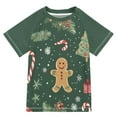 thumbnail image 1 of FORMRS Boys Rash Guard with Short Sleeves UPF 50+ Swim Shirts Sizes 3-12T, Christmas Gingerbread, 1 of 6