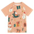 thumbnail image 1 of FORMRS Boys Rash Guard Short Sleeves Swim Shirt Quick Dry UPF 50+ Sun Protection, Sizes 3-12T, Christmas Santa, 1 of 6