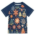thumbnail image 1 of FORMRS Boys Rash Guard with Short Sleeves UPF 50+ Swim Shirts Sizes 3-12T, Christmas Splendor, 1 of 6