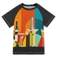 thumbnail image 1 of FORMRS Boys Rash Guard Short Sleeves Swim Shirt Quick Dry UPF 50+ Sun Protection, Sizes 3-12T, Colorful Cocktails, 1 of 6
