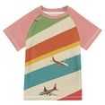 thumbnail image 1 of FORMRS Boys Rash Guard Short Sleeves Swim Shirt Quick Dry UPF 50+ Sun Protection, Sizes 3-12T, Colorful Plane, 1 of 6