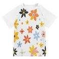thumbnail image 1 of FORMRS Boys Rash Guard with Short Sleeves UPF 50+ Swim Shirts Sizes 3-12T, Colorful Retro Floral, 1 of 6