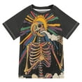 thumbnail image 1 of FORMRS Boys Rash Guard with Short Sleeves UPF 50+ Swim Shirts Sizes 3-12T, Colorful Skeleton Sun, 1 of 6