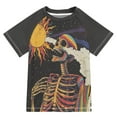 thumbnail image 1 of FORMRS Boys Rash Guard with Short Sleeves UPF 50+ Swim Shirts Sizes 3-12T, Colorful Skeleton with Cloud, 1 of 6