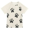 thumbnail image 1 of FORMRS Boys Rash Guard with Short Sleeves UPF 50+ Swim Shirts Sizes 3-12T, Cute Cat Paw, 1 of 6