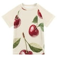 thumbnail image 1 of FORMRS Boys Rash Guard with Short Sleeves UPF 50+ Swim Shirts Sizes 3-12T, Cute Cherry, 1 of 6