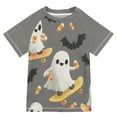 thumbnail image 1 of FORMRS Boys Rash Guard with Short Sleeves UPF 50+ Swim Shirts Sizes 3-12T, Cute Ghosts, 1 of 6