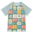 thumbnail image 1 of FORMRS Boys Rash Guard with Short Sleeves UPF 50+ Swim Shirts Sizes 3-12T, Daisy Mosaic, 1 of 6