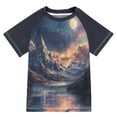 thumbnail image 1 of FORMRS Boys Rash Guard Short Sleeves Swim Shirt Quick Dry UPF 50+ Sun Protection, Sizes 3-12T, Ethereal Mountain, 1 of 6