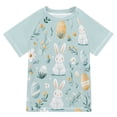 thumbnail image 1 of FORMRS Boys Rash Guard Short Sleeves Swim Shirt Quick Dry UPF 50+ Sun Protection, Sizes 3-12T, Floral Easter, 1 of 6