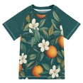 thumbnail image 1 of FORMRS Boys Rash Guard Short Sleeves Swim Shirt Quick Dry UPF 50+ Sun Protection, Sizes 3-12T, Floral Orange Pattern, 1 of 6
