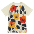 thumbnail image 1 of FORMRS Boys Rash Guard Short Sleeves Swim Shirt Quick Dry UPF 50+ Sun Protection, Sizes 3-12T, Floral Pattern, 1 of 6