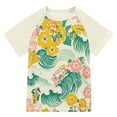 thumbnail image 1 of FORMRS Boys Rash Guard with Short Sleeves UPF 50+ Swim Shirts Sizes 3-12T, Floral Wave, 1 of 6