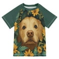 thumbnail image 1 of FORMRS Boys Rash Guard with Short Sleeves UPF 50+ Swim Shirts Sizes 3-12T, Flowers and Dog, 1 of 6