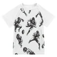 thumbnail image 1 of FORMRS Boys Rash Guard Short Sleeves Swim Shirt Quick Dry UPF 50+ Sun Protection, Sizes 3-12T, Football Player Pattern, 1 of 6