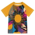 thumbnail image 1 of FORMRS Boys Rash Guard Short Sleeves Swim Shirt Quick Dry UPF 50+ Sun Protection, Sizes 3-12T, Futuristic Circles, 1 of 6