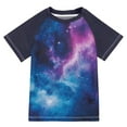 thumbnail image 1 of FORMRS Boys Rash Guard with Short Sleeves UPF 50+ Swim Shirts Sizes 3-12T, Galaxy Pattern, 1 of 6