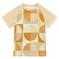thumbnail image 1 of FORMRS Boys Rash Guard Short Sleeves Swim Shirt Quick Dry UPF 50+ Sun Protection, Sizes 3-12T, Geometric Circles, 1 of 6