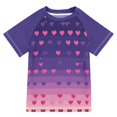 thumbnail image 1 of FORMRS Boys Rash Guard Short Sleeves Swim Shirt Quick Dry UPF 50+ Sun Protection, Sizes 3-12T, Gradient Love, 1 of 6
