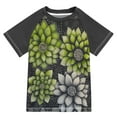thumbnail image 1 of FORMRS Boys Rash Guard Short Sleeves Swim Shirt Quick Dry UPF 50+ Sun Protection, Sizes 3-12T, Gray Floral, 1 of 6