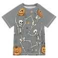 thumbnail image 1 of FORMRS Boys Rash Guard Short Sleeves Swim Shirt Quick Dry UPF 50+ Sun Protection, Sizes 3-12T, Gray Halloween Dancing, 1 of 6