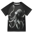 thumbnail image 1 of FORMRS Boys Rash Guard with Short Sleeves UPF 50+ Swim Shirts Sizes 3-12T, Gray Octopus, 1 of 6