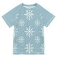 thumbnail image 1 of FORMRS Boys Rash Guard Short Sleeves Swim Shirt Quick Dry UPF 50+ Sun Protection, Sizes 3-12T, Gray Snowflake, 1 of 6