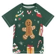 thumbnail image 1 of FORMRS Boys Rash Guard with Short Sleeves UPF 50+ Swim Shirts Sizes 3-12T, Green Christmas Gingerbread, 1 of 6