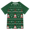 thumbnail image 1 of FORMRS Boys Rash Guard Short Sleeves Swim Shirt Quick Dry UPF 50+ Sun Protection, Sizes 3-12T, Green Christmas Trees, 1 of 6