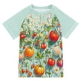 thumbnail image 1 of FORMRS Boys Rash Guard with Short Sleeves UPF 50+ Swim Shirts Sizes 3-12T, Green Floral Tomatoes, 1 of 6
