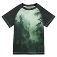 thumbnail image 1 of FORMRS Boys Rash Guard with Short Sleeves UPF 50+ Swim Shirts Sizes 3-12T, Green Forest, 1 of 6