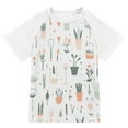 thumbnail image 1 of FORMRS Boys Rash Guard with Short Sleeves UPF 50+ Swim Shirts Sizes 3-12T, Green Garden Pattern, 1 of 6