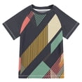 thumbnail image 1 of FORMRS Boys Rash Guard Short Sleeves Swim Shirt Quick Dry UPF 50+ Sun Protection, Sizes 3-12T, Green Geometric, 1 of 6