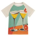 thumbnail image 1 of FORMRS Boys Rash Guard with Short Sleeves UPF 50+ Swim Shirts Sizes 3-12T, Green Glasses, 1 of 6