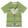 thumbnail image 1 of FORMRS Boys Rash Guard with Short Sleeves UPF 50+ Swim Shirts Sizes 3-12T, Green Martini Glass, 1 of 6