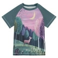 thumbnail image 1 of FORMRS Boys Rash Guard with Short Sleeves UPF 50+ Swim Shirts Sizes 3-12T, Green Night Deer, 1 of 6