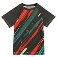 thumbnail image 1 of FORMRS Boys Rash Guard with Short Sleeves UPF 50+ Swim Shirts Sizes 3-12T, Green Stars Abstract, 1 of 6