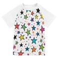 thumbnail image 1 of FORMRS Boys Rash Guard Short Sleeves Swim Shirt Quick Dry UPF 50+ Sun Protection, Sizes 3-12T, Green Stars, 1 of 6