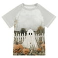 thumbnail image 1 of FORMRS Boys Rash Guard with Short Sleeves UPF 50+ Swim Shirts Sizes 3-12T, Halloween Pumpkin Field, 1 of 6