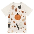thumbnail image 1 of FORMRS Boys Rash Guard with Short Sleeves UPF 50+ Swim Shirts Sizes 3-12T, Hand Drawn Pumpkin, 1 of 6