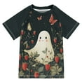thumbnail image 1 of FORMRS Boys Rash Guard Short Sleeves Swim Shirt Quick Dry UPF 50+ Sun Protection, Sizes 3-12T, Happy Ghost, 1 of 6
