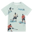 thumbnail image 1 of FORMRS Boys Rash Guard Short Sleeves Swim Shirt Quick Dry UPF 50+ Sun Protection, Sizes 3-12T, Ice Play, 1 of 6