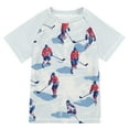 thumbnail image 1 of FORMRS Boys Rash Guard with Short Sleeves UPF 50+ Swim Shirts Sizes 3-12T, Ice Rink, 1 of 6