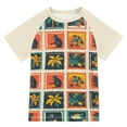 thumbnail image 1 of FORMRS Boys Rash Guard with Short Sleeves UPF 50+ Swim Shirts Sizes 3-12T, Jungle Stamp, 1 of 6